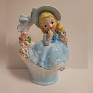 Vintage Samson Japan Lady Basket Miss Dainty Kitsch 1950
